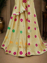 KcPc New Elegant Chinon Silk Shibori Lehenga with Cutdana HandworkGSM
