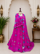 KcPc New Traditional Shibori Style Chinon Silk Lehenga with Cutdana HandworkGSM