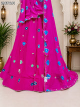 KcPc New Traditional Shibori Style Chinon Silk Lehenga with Cutdana HandworkGSM