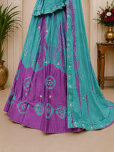 KcPc New Designer Chinon Silk Lehenga with Handcrafted Cutdana Work GSM