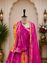 KcPc New Premium Shibori Style Lehenga in Chinon Silk with Intricate Cutdana EmbellishmentGSM