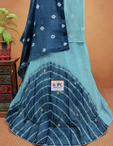 KcPc New Launch Chinon Bandhej Design With Cutdana Gotapatti Work LehengaGSM