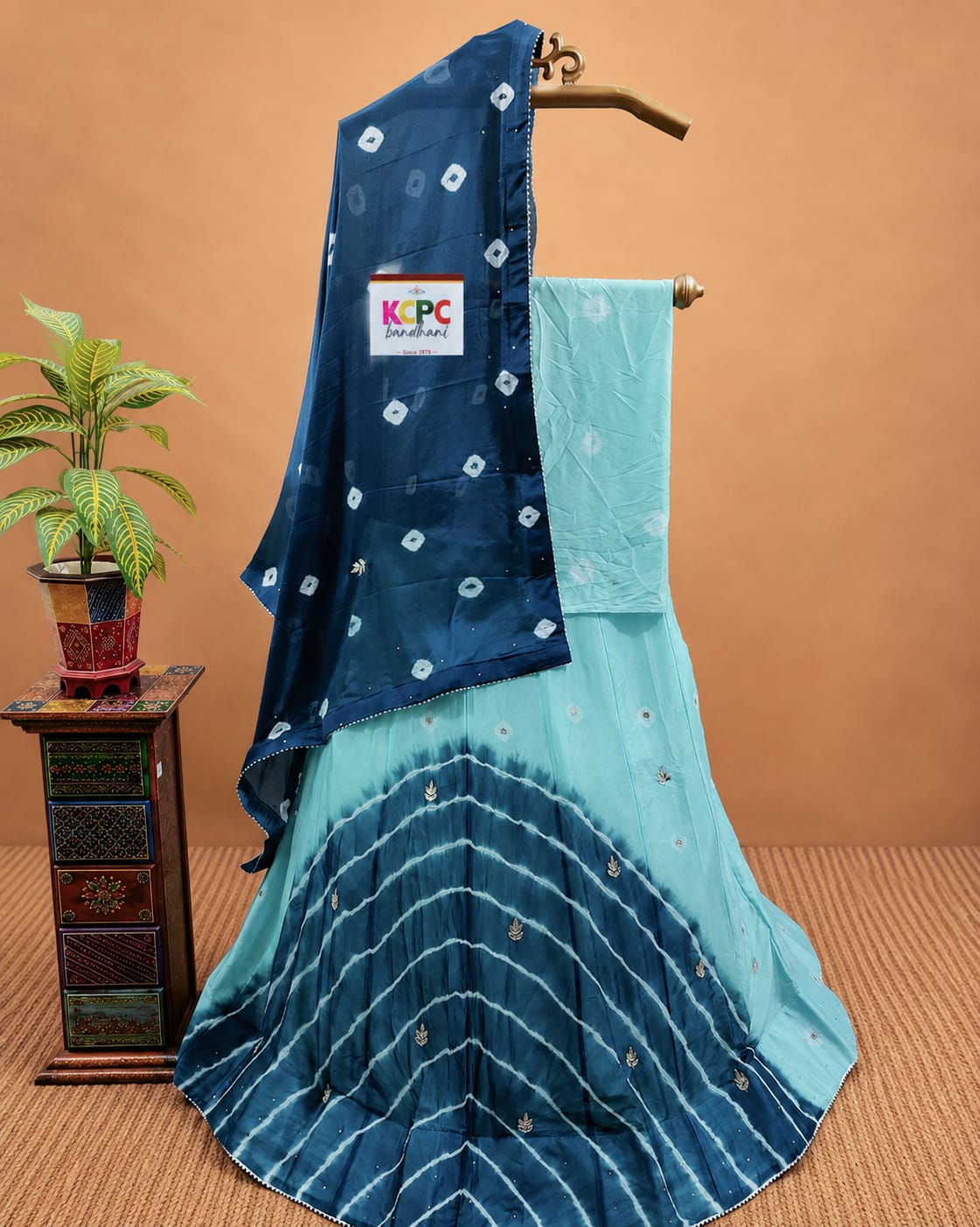 KcPc New Launch Chinon Bandhej Design With Cutdana Gotapatti Work LehengaGSM
