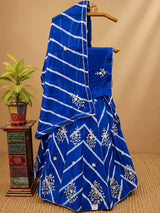 KcPc Chinon Rajasthani Ethnic Kacha Gotapatti Work Traditional Lehengas kml Yellow Blue