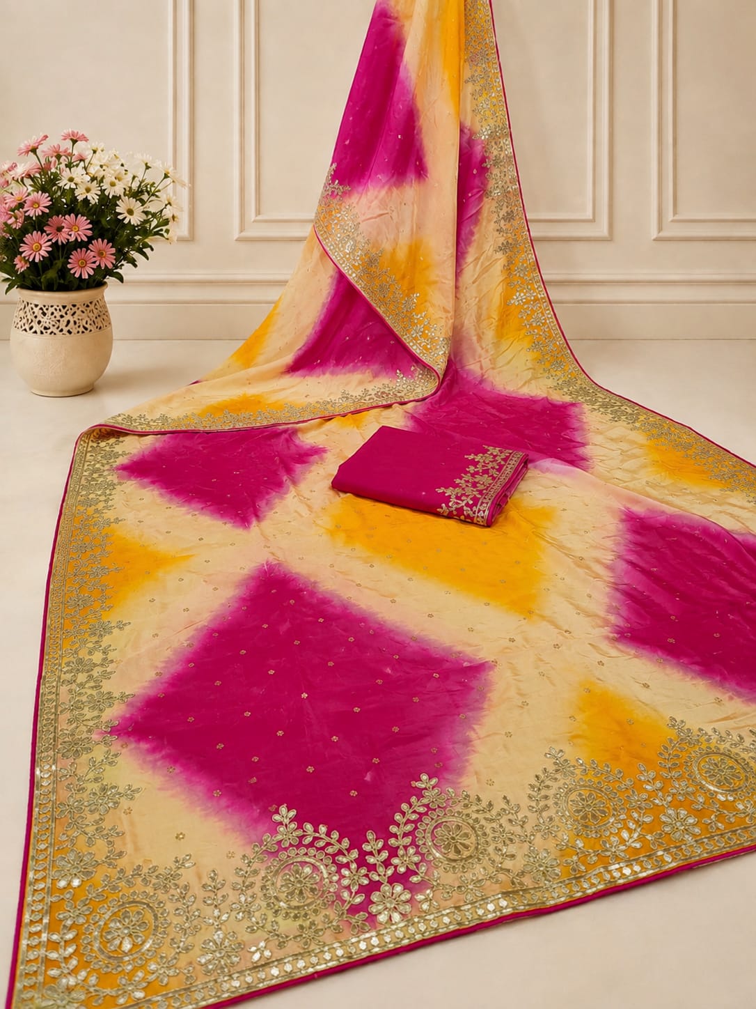 KcPc Luxury Banarasi Tissue Sarees with Gotapatti Work
