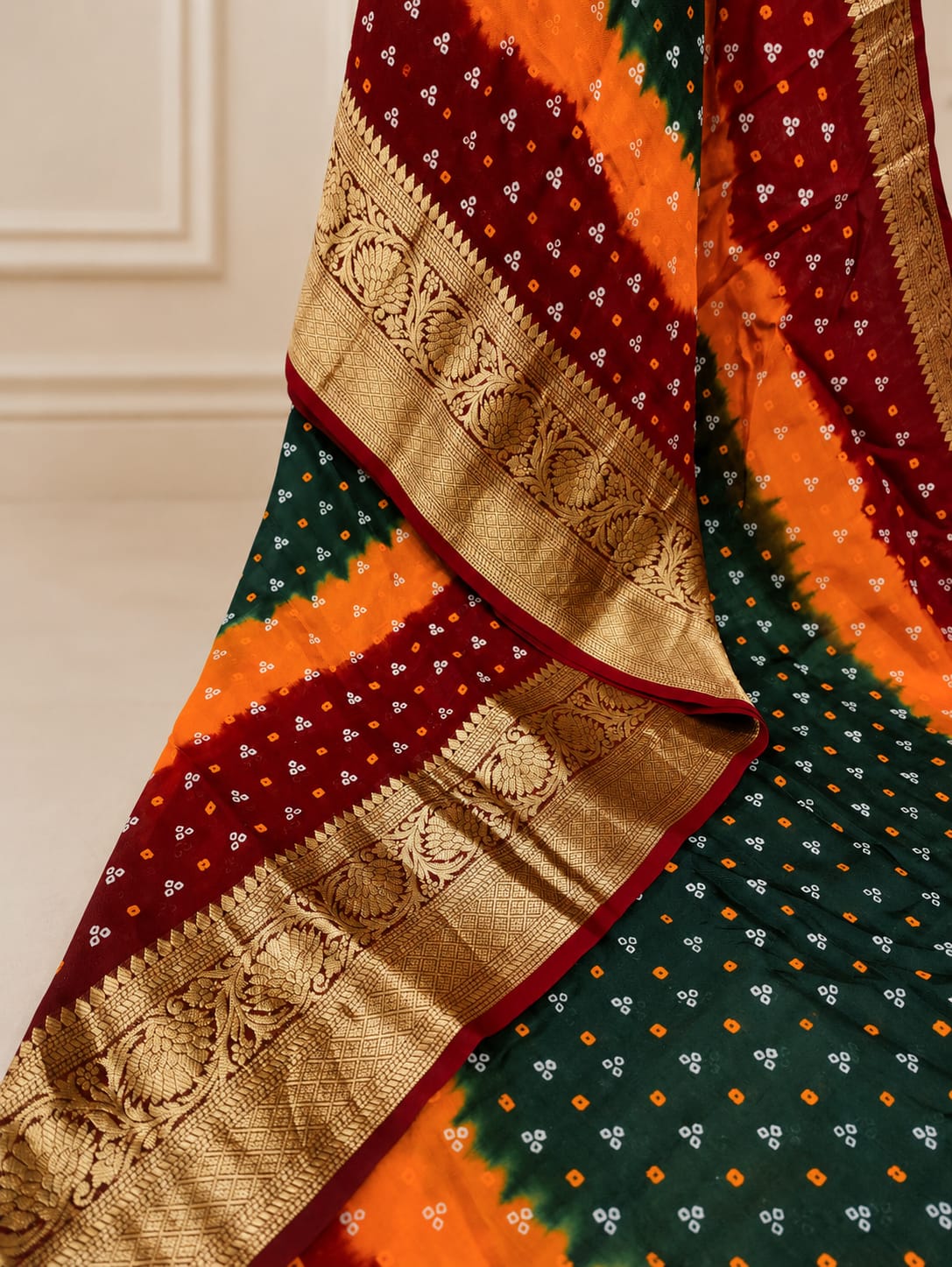 KcPc Designer Viscose Silk Tie-Dye Saree with Zari WorkRBW