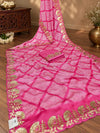 KcPc Creap Silk Bandhani Saree with Gota Patti EmbroideryBAL