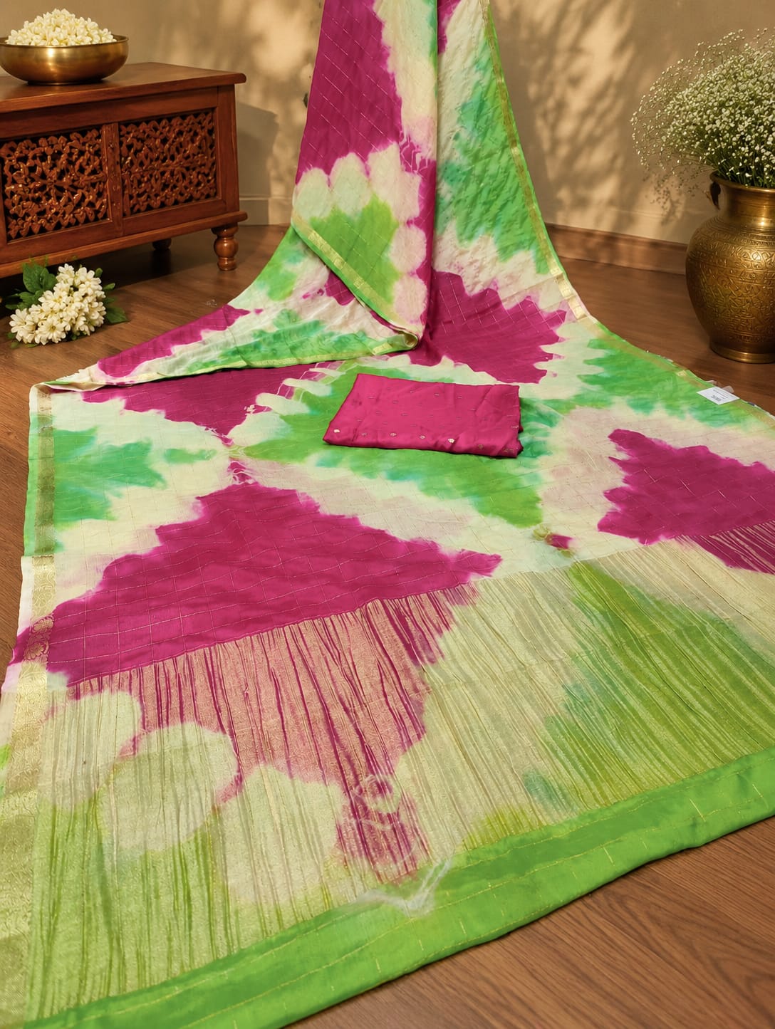 KcPc Premium Cotton Silk Banarasi Saree with Zari BorderGAN
