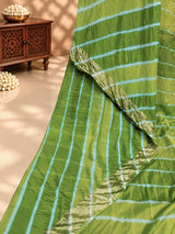 KcPc Royal Ethnic Wear Saree with Designer Leheriya Style and Zari BorderSFS