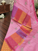 KcPc Kota Doria Banarasi Style Saree with Thread Embroidery Work SWA