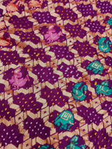 KcPc Pure Figure Design Khaddi Georgette Janglaw Bandhani Neemzari SareePurple