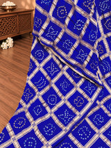 KcPc Premium Semi Gaji Silk Bandhani Saree for Women MSC