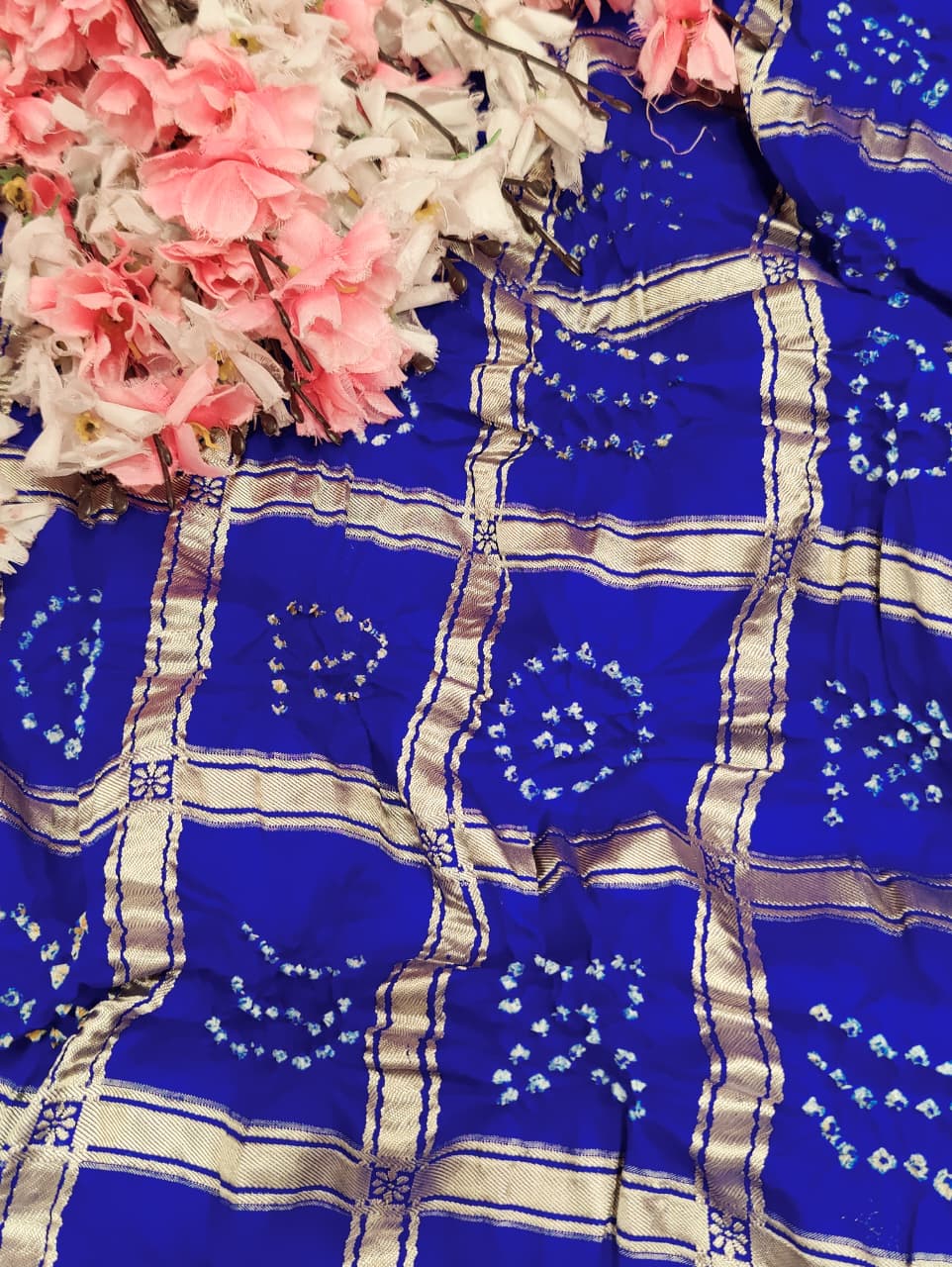 KcPc Premium Semi Gaji Silk Bandhani Saree for Women MSC