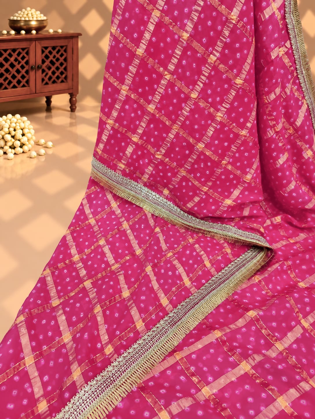 KcPc Premium Georgette Saree Featuring Classic Leheriya Design BAL
