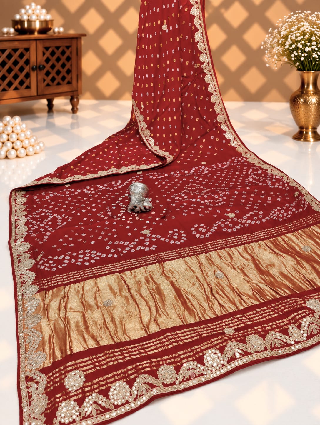 KcPc Beautiful Modal Silk Gotapatti Work Saree With Blouse RG