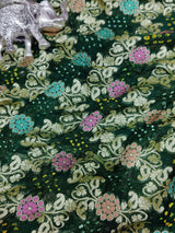 KcPc Originals Pure Meenakari Khaddi Georgette Upada Janglaw Bandhani Neemzari Saree Green