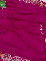 KcPc Latest Pure Gaji silk Bandhani Hand Gotapatti Work sareeAMT Rani