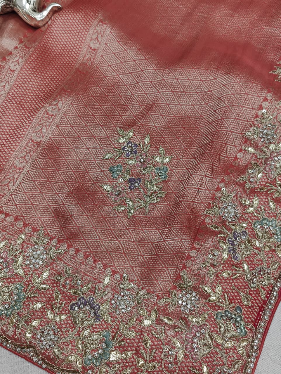 KcPc New Tissue Silk Bollywood Style With Sequence Embroidery Work Saree PAL