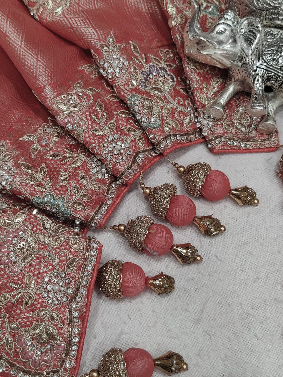 KcPc New Tissue Silk Bollywood Style With Sequence Embroidery Work Saree PAL