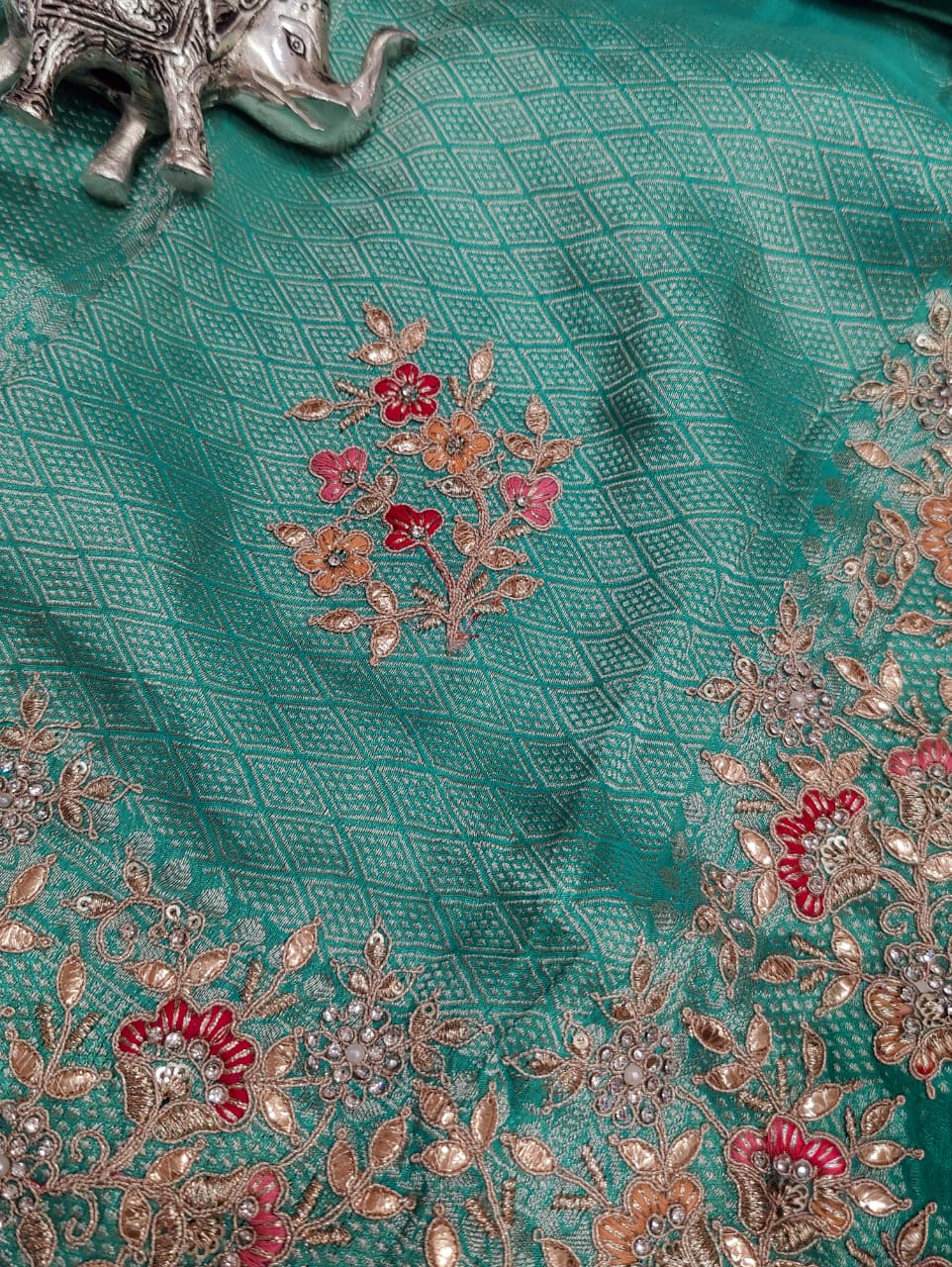 KcPc New Latest Tissue Silk Bollywood Style With Sequence Embroidery Work Saree PAL