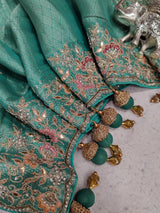 KcPc New Latest Tissue Silk Bollywood Style With Sequence Embroidery Work Saree PAL