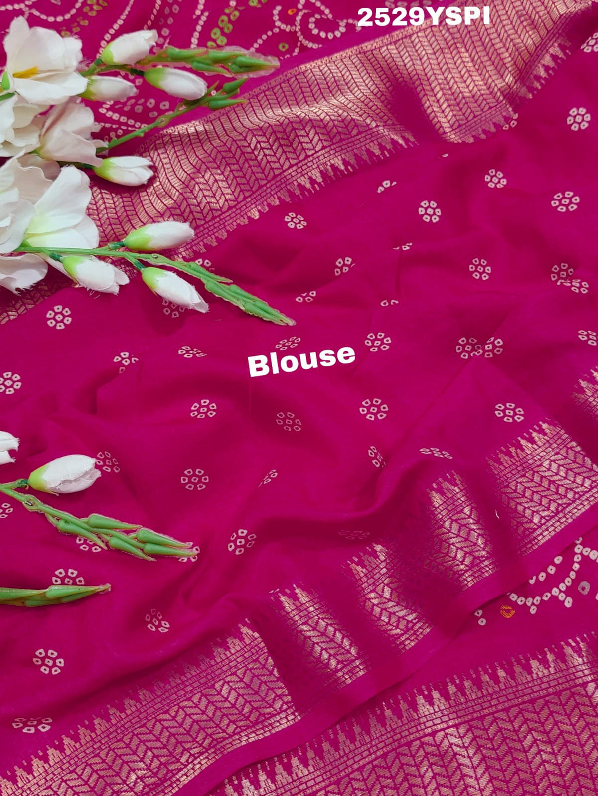 KcPc New Spiceal Cotton Silk Bandhani Style With Zari Border Work Saree STL