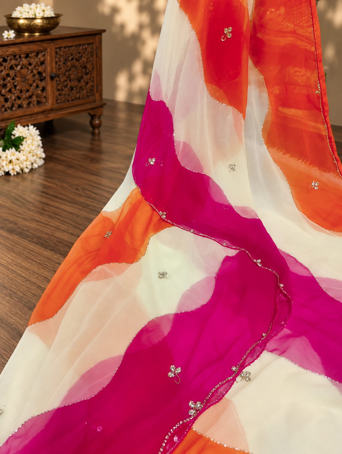 KcPc Premium Chiffon Saree with Cutdana WorkSHCR