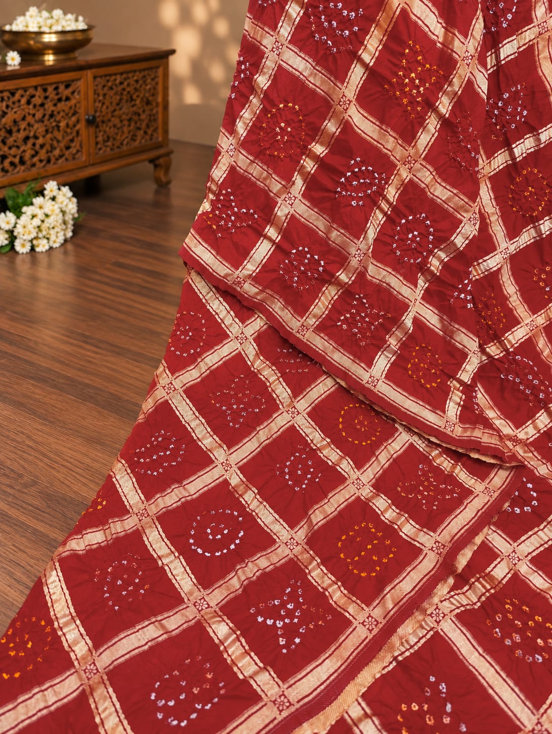 KcPc Premium Bandhani Style Semi Gaji Silk SareeMSC
