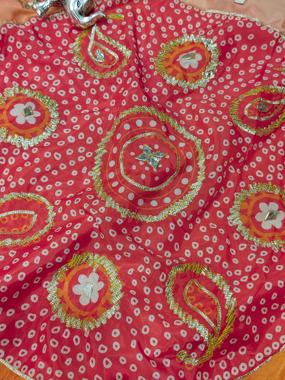 KcPc Premium HO Silk Bandhani Saree with Gotapatti WorkGAN