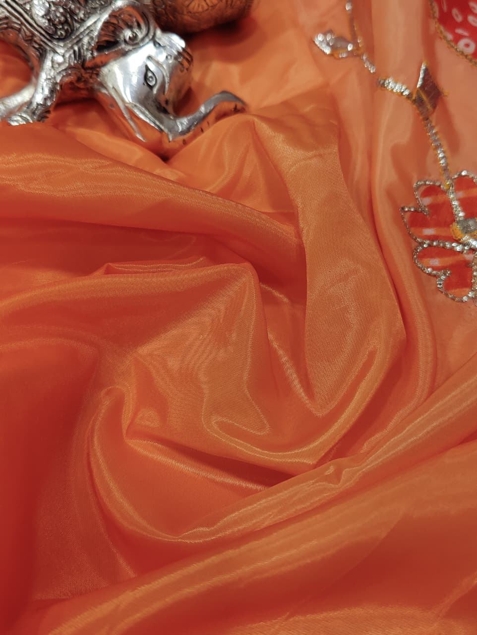 KcPc Premium HO Silk Bandhani Saree with Gotapatti WorkGAN