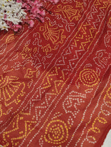 KcPc New Elegant Chinon Panetar Style Bandhani Saree SWA