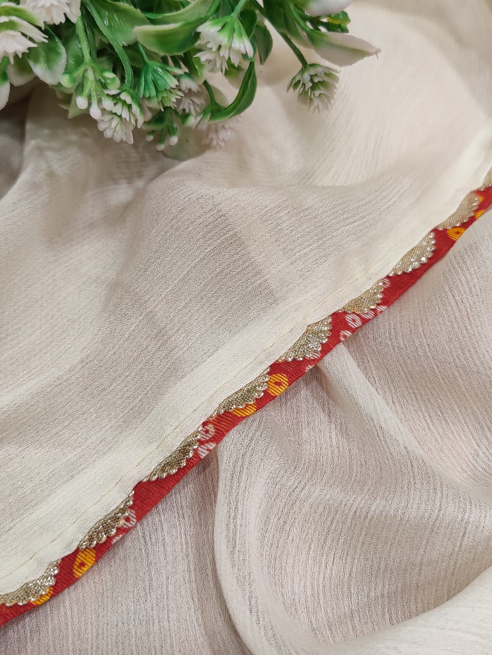 KcPc New Elegant Chinon Panetar Style Bandhani Saree SWA