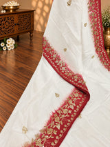 KcPc New HO Silk Faag Style Saree with Embroidery Tar Work NATH