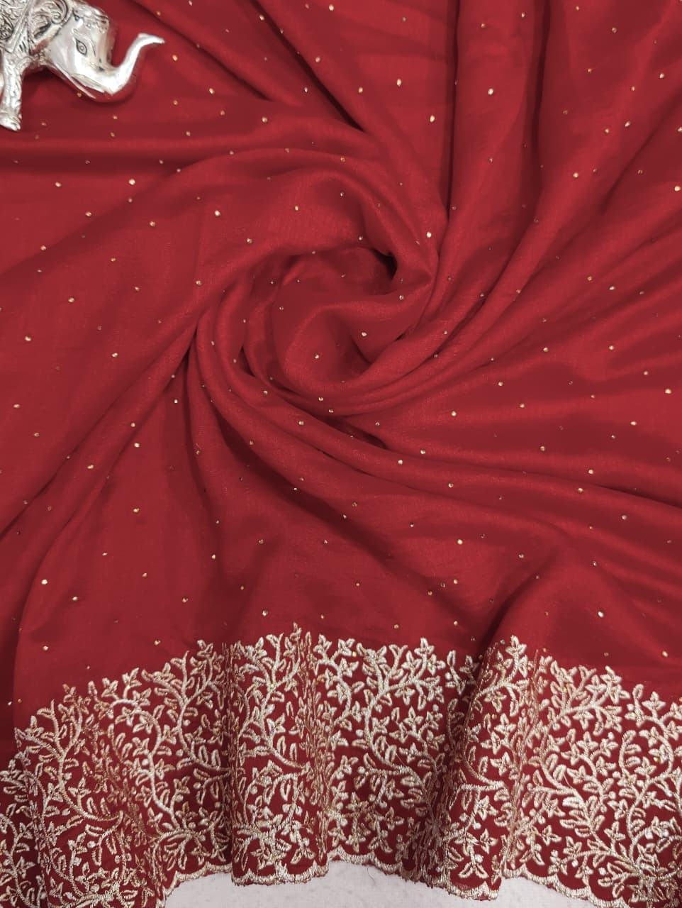 KcPc Latest Heavy Blooming Vichitra Silk With EmbroideryHMRed