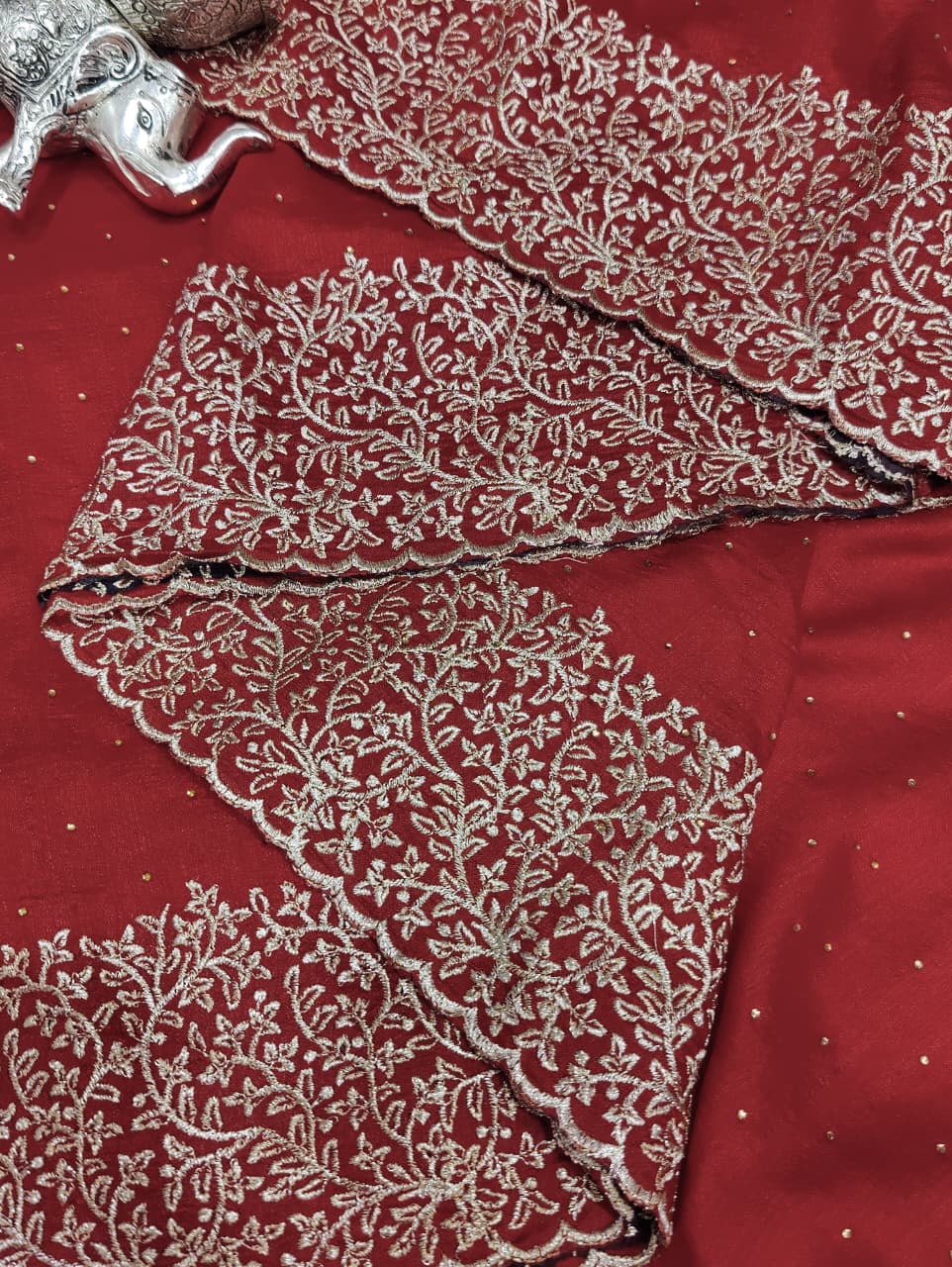 KcPc Latest Heavy Blooming Vichitra Silk With EmbroideryHMRed