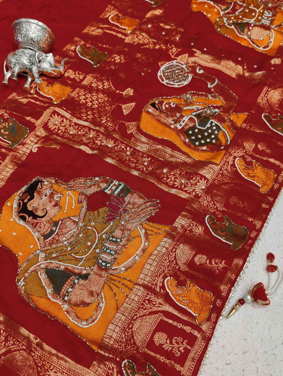 KcPc Latest Pure Munga Silk Karwa Chouth Special saree PF