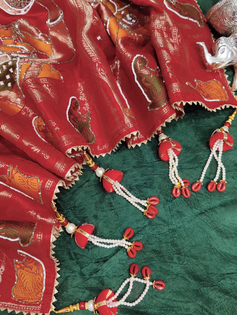 KcPc Latest Pure Munga Silk Karwa Chouth Special saree PF