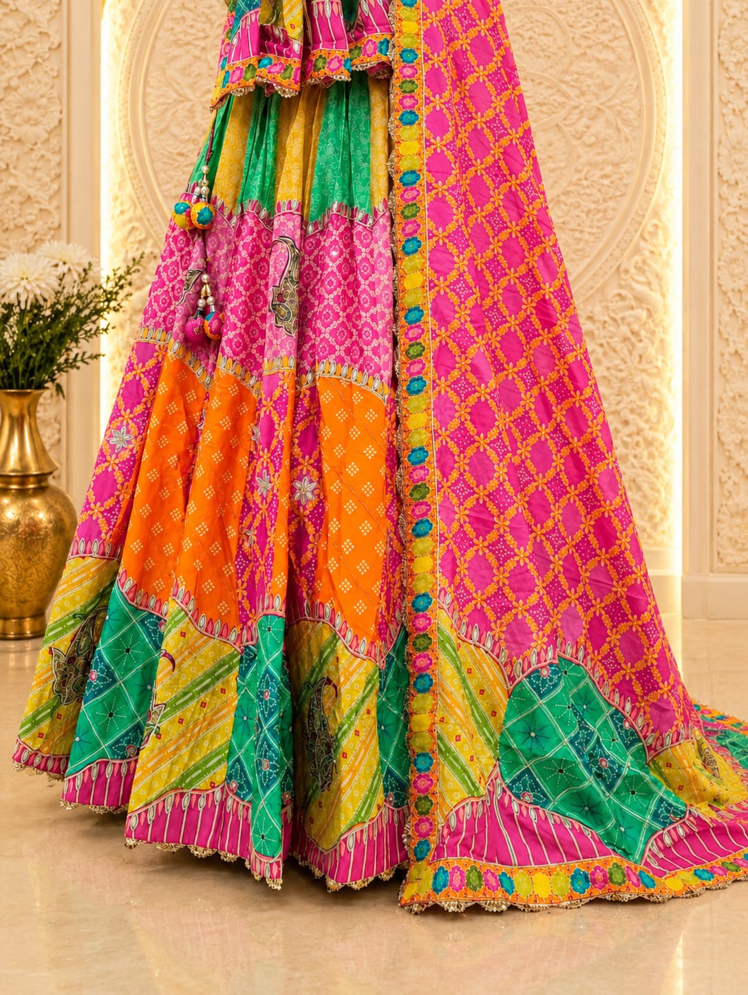 KcPc Crepe Silk Lehengas Featuring Stylish Prints and Beautiful Cutdana DetailingBHUTA