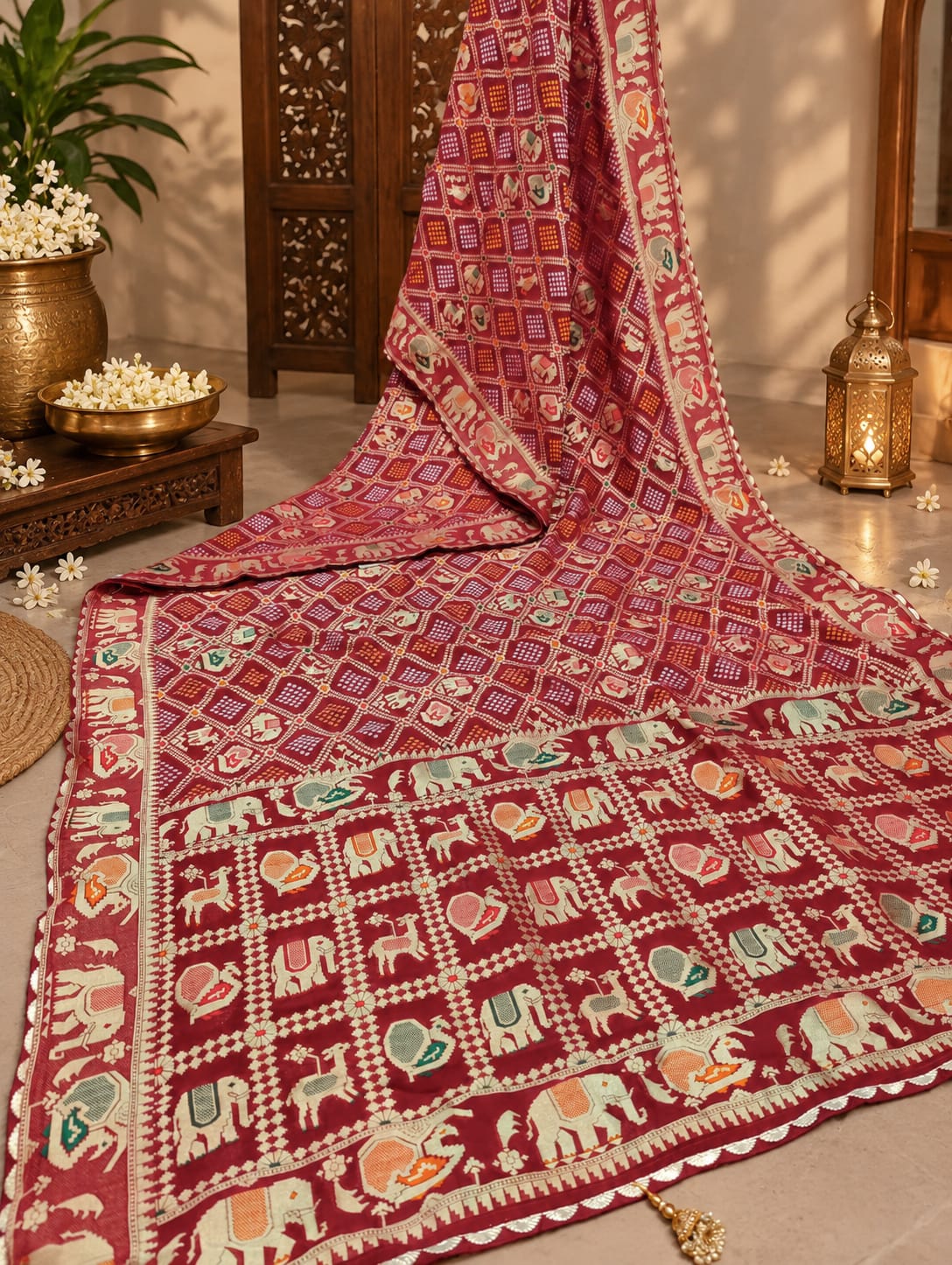 KcPc New Graceful Georgette Bandhani Saree with Matching BlouseMOHI