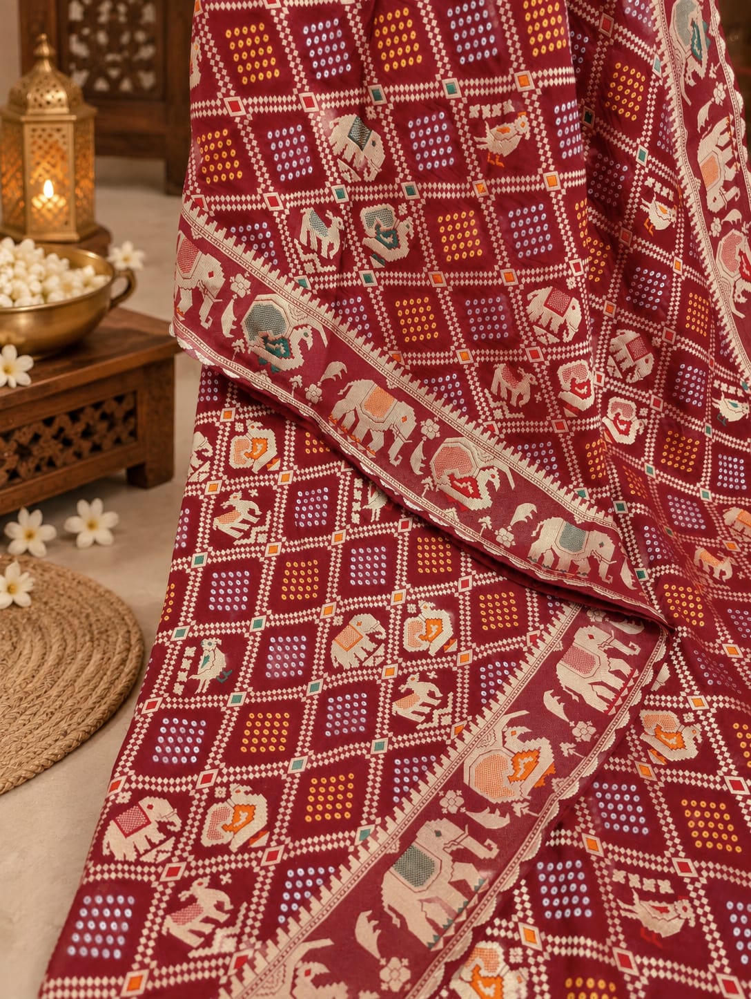 KcPc New Graceful Georgette Bandhani Saree with Matching BlouseMOHI