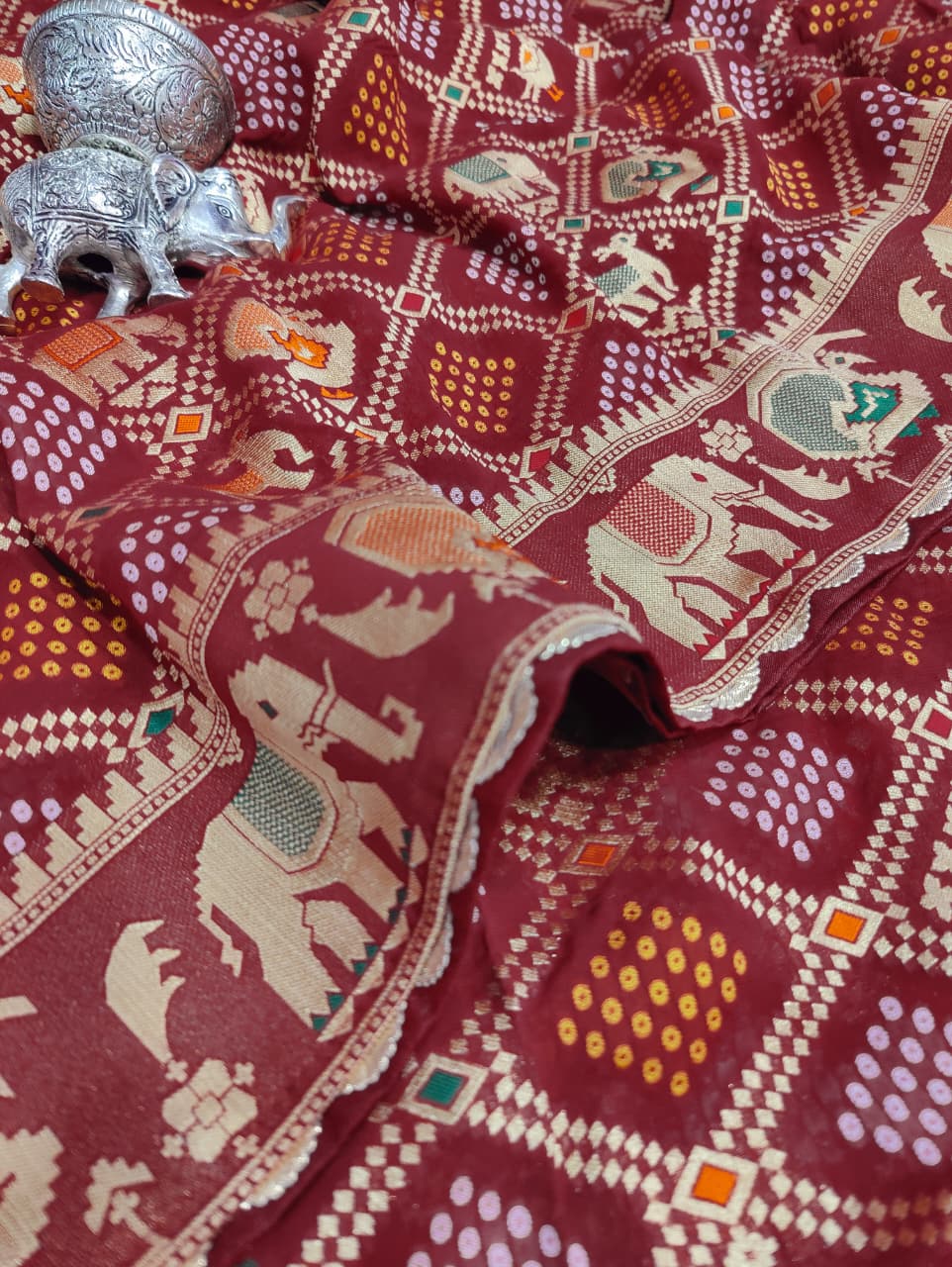 KcPc New Graceful Georgette Bandhani Saree with Matching BlouseMOHI