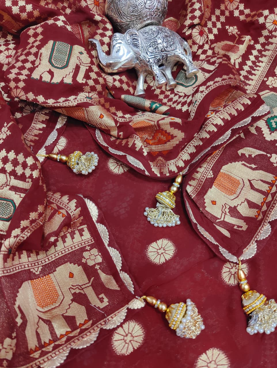 KcPc New Graceful Georgette Bandhani Saree with Matching BlouseMOHI