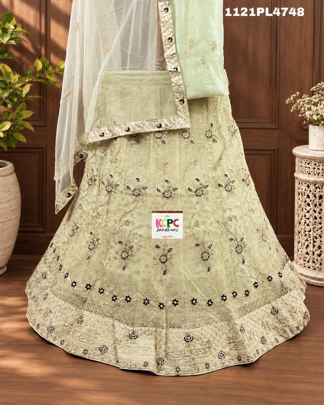 KCPC New Net Sequences Embroidery Lehenga set