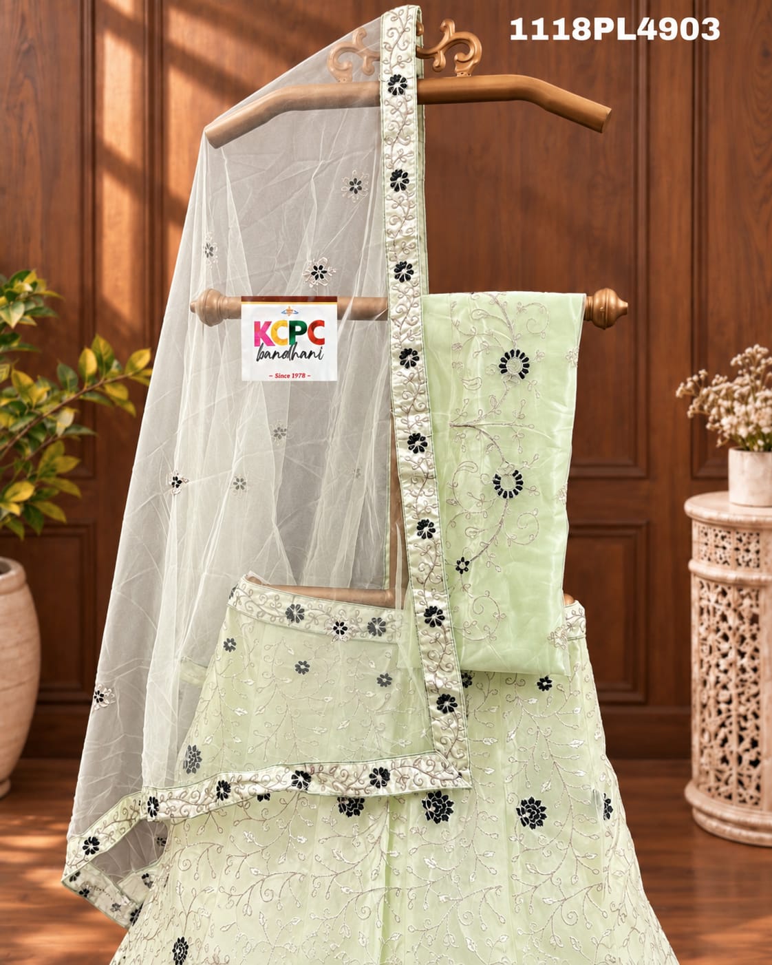 KCPC New Net Sequences Embroidery Lehenga set