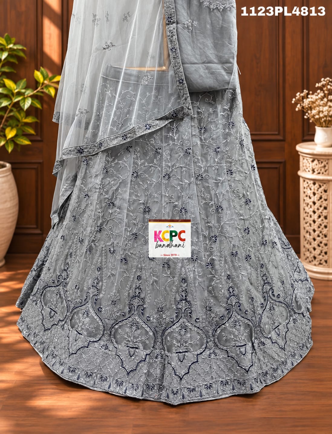 KCPC New Net Sequences Embroidery Lehenga set