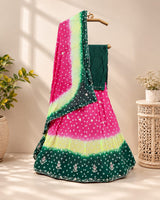 KcPc New Multi Shade Bandhani Cutdana Work LehengaGSM