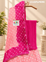 KcPc Chinon Double Shade Bandhani Cutdana Work Lehenga SetRAJ