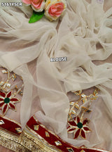 KcPc Traditional Georgette Saree with Beautiful Gotapatti Work for Festive Occasions