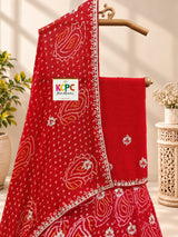 KcPc New Designer Pure ojariya chinon Cutdana Gotapatti mirror Work Lehenga MAD