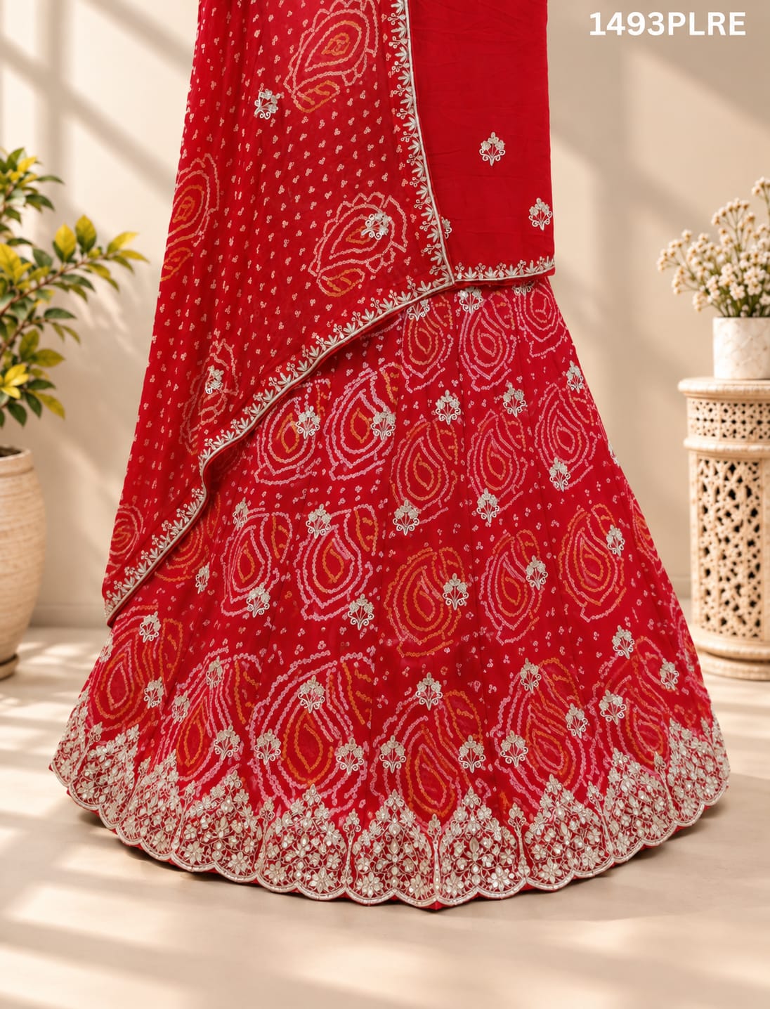 KcPc New Designer Pure ojariya chinon Cutdana Gotapatti mirror Work Lehenga MAD